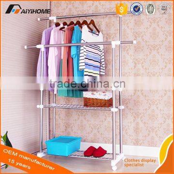 household hanging double pole portable baby clothes rack towel heated laundry dryer