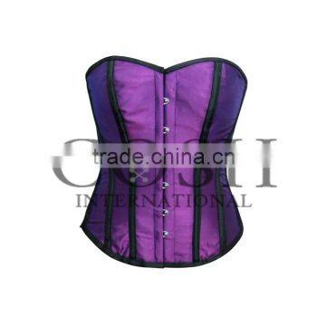 Overbust Purple Satin Steel Boned Corset Ci-1135