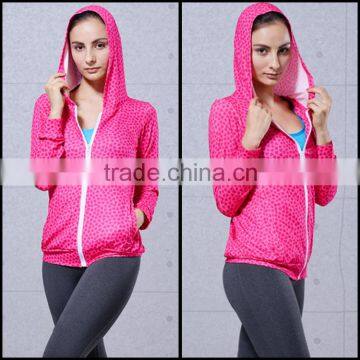 Women Thin Slim Fit Zipper Pullover Light Weight Fitness Active Athletic Workout Running Hoodie Wholesale photo-4