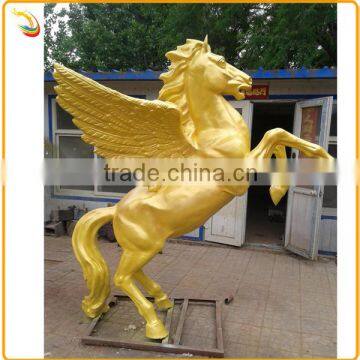 Golden Color Metal Bronze Winged Horse Sculpture