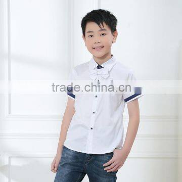 Casual summer cotton boutique blank kids clothes short sleeve shirts