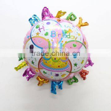 Hot sale new design roundshaped foil balloon for happy birthday Party with letters