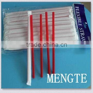 Yiwu Red Straight Drinking Straw Individually Wrapped With Paper