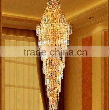 Cylinder Shape Crystal Chandelier , Long Chandeliers for Hotel Lobby photo-2