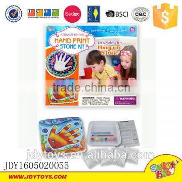 Handprint stone kit DIY painting personalized plaster moulding fingerprint