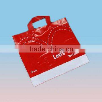 custom loop handle plastic packaging carrier bag