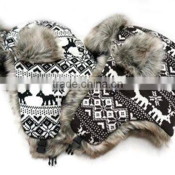 Fashion winter faux fur earflap trapper hat