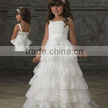 Children Dress Spaghetti Straps Layered Organza Girl Flower Dress XYY-k38-3