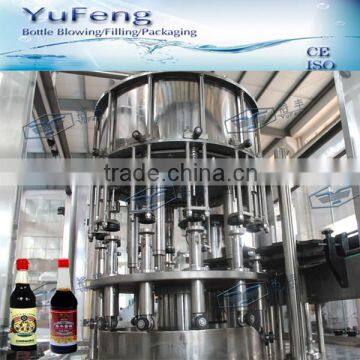 Monoblock 2 in 1 de-foaming device installed soy sauce filler / vinegar filler For PET bottle with flip top cap