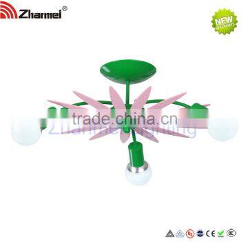 2015 Good sell Modern pink Green flower Kids Ceilling Lamp