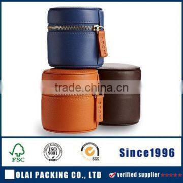 wholesale leather storage cufflink box for double