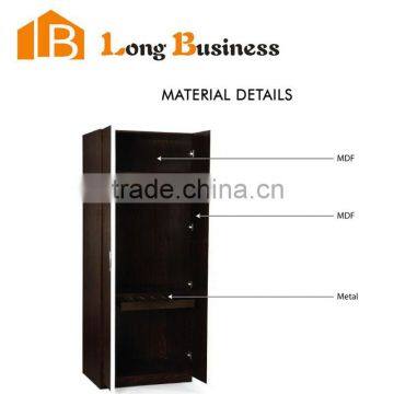 Black melamine covered flat pack wardrobe