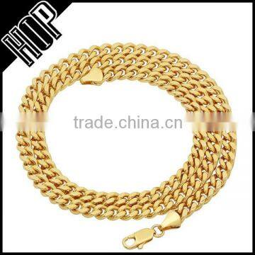 18K Gold Flat Cuban Link Curb Chain Necklace