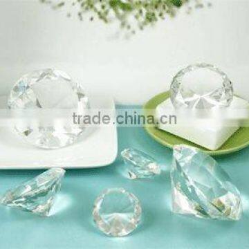 Clear crystal diamond paperweight for wedding table centerpieces