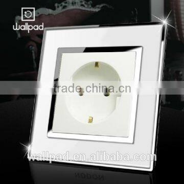 Hot Sales Wallpad White Waterproof Acrylic Glass 110~250V Electrical EU Euro Standard Wall Socket 220V                        
                                                Quality Choice