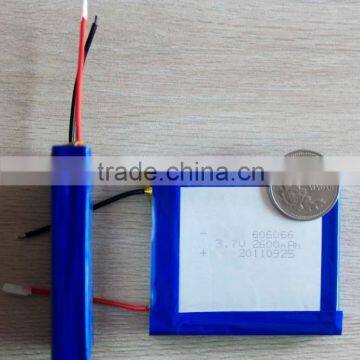3.7v 2600mah rechargeable li-ion polymer battery