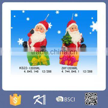 2015 new product good quality christmas santa claus candle decoration