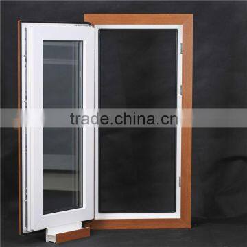 High Quality Low E Glass 3 Panel UPVC Widnow China Manufactures White or Wood Effect Film Upvc Profiles Windows and Doors photo-3