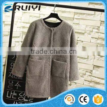 korean stylish ladies clothing imitation fur long coat