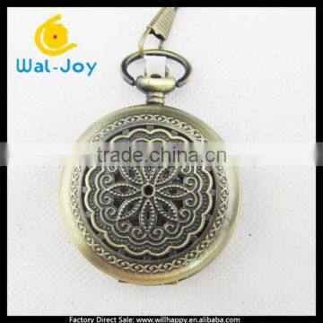 WJ-1609 China supplier new ladies elegant hollow flower hollow pocket watches