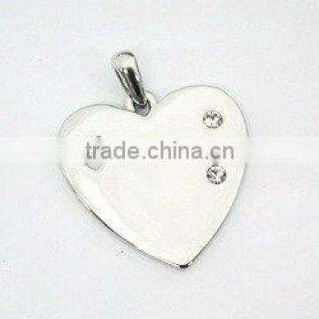 fashion metal rhinetones heart shaped pendant,wholesale lovers pendant, OEM&ODM service factory