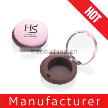 Pink Round Empty Compact Powder Case With Mirror