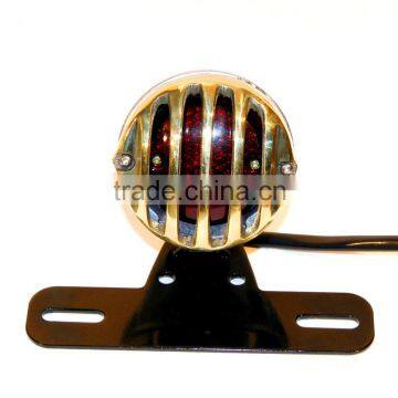 Motorcycle LED Custom Vintage Grilled Tail Light Brake Lamp For Harley, Chopper, Bobber photo-4