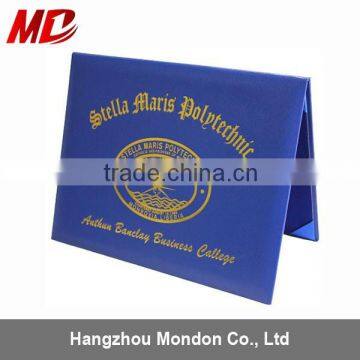 Royal Blue Leatherette Diploma Folder Covers Four Satin Corners with Velvet Inside-Tent Style