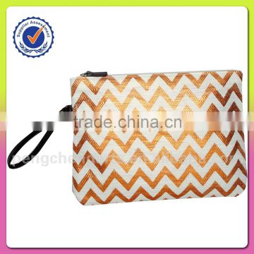 polyester with paper straw clutch bag