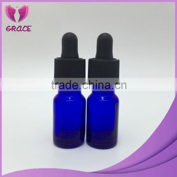 10 ml blue GLASS bottle with dropper world best selling products/eliquid bottlewith Black Child-Resistant Dropper