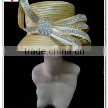 The new satin ribbon hat with stone