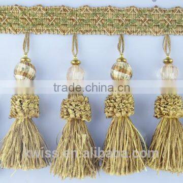 beige tassel fringe for curtain,stock tassels and fringes