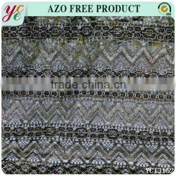 2015 China wholesale gold printed 100%polyester lace fabric