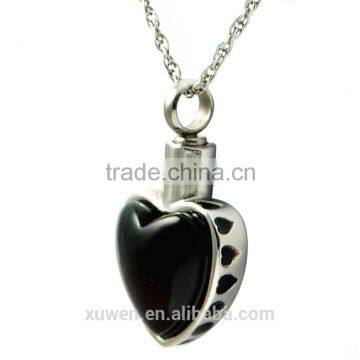 heart shaped agate 316l stainless steel wholesale cremation pendants