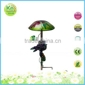 Mushroom With Insect Metal Stake Solar Panel Light photo-4
