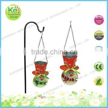 Outdoor christmas snow man solar hanging light