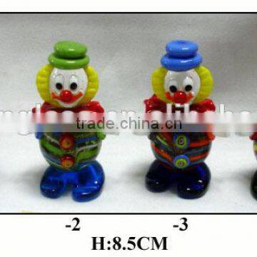 colorful glass clown with hat home decoration