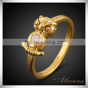 Copper Plated Handsome Crystal New Design Gold Finger Ring