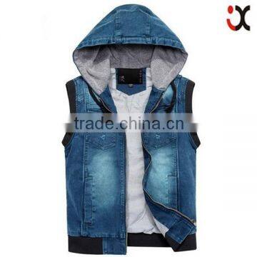 2015 new fashion denim blue hoody vest models jackets for men wholesale cheap jeans manufacturers china JXQ348                        
                                                Quality Choice