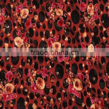 dots print velvet fabric floral