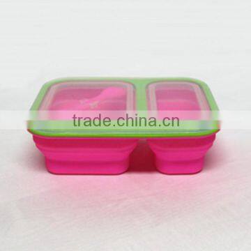 600ML + 300ML Silicne Collapsible lunch box