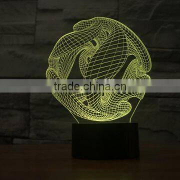 3D Optical Night Light Abstract Ball 7 RGB Light Colors 10 LEDs AA Battery or DC 5V Mixed Lot photo-4