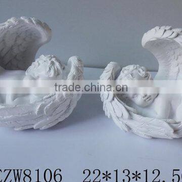 2016 wholesale new design middle size sleeping angel with bigger wings decoration