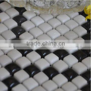 white mix black mosaic tile for living room for big sale