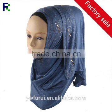 High Quality Jersey Paillette Scarf Hijab With Rhinestones Shawls For Women