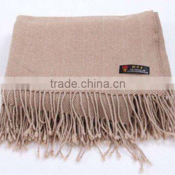 Winter Use Pure Camel Wool Herringbone Shawl