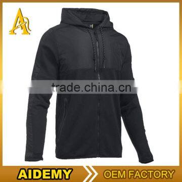 Customized Full Zip-up Hoody One Color Dry Fit Hoodies Sweatshirts For Men Custom Wholesale