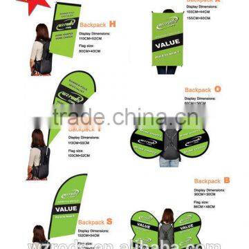 backpack flag banner walkinkg advertising banner back pack flag