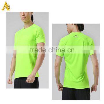 Fashion round colar Fitness T Shirt Heather single Mens Gym T Shirts Soft Polyester Spandex Slim Fit Sports T Shirts