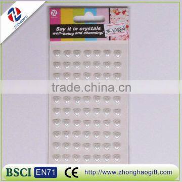 Fashion cool white heart circle Acrylic Diamond Stickers
